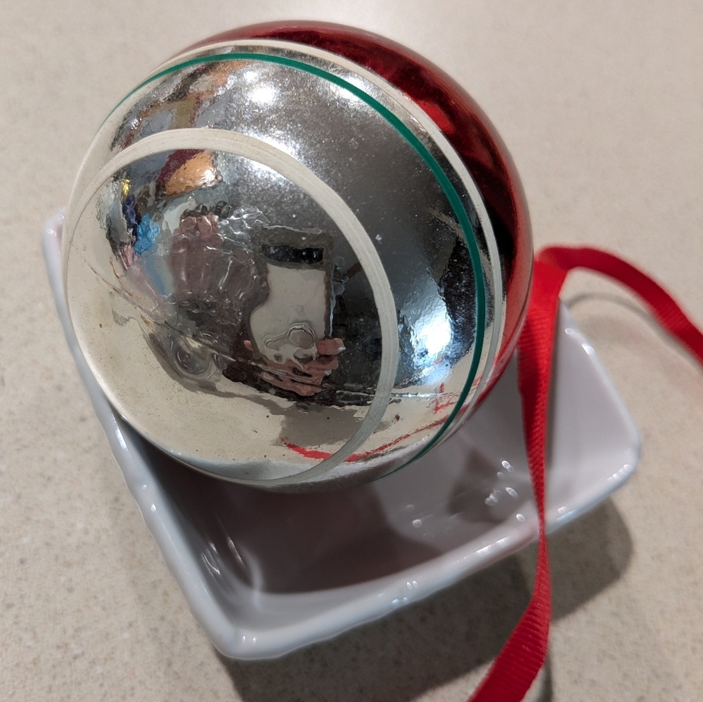 Striped Shiny Bright glass Ornament